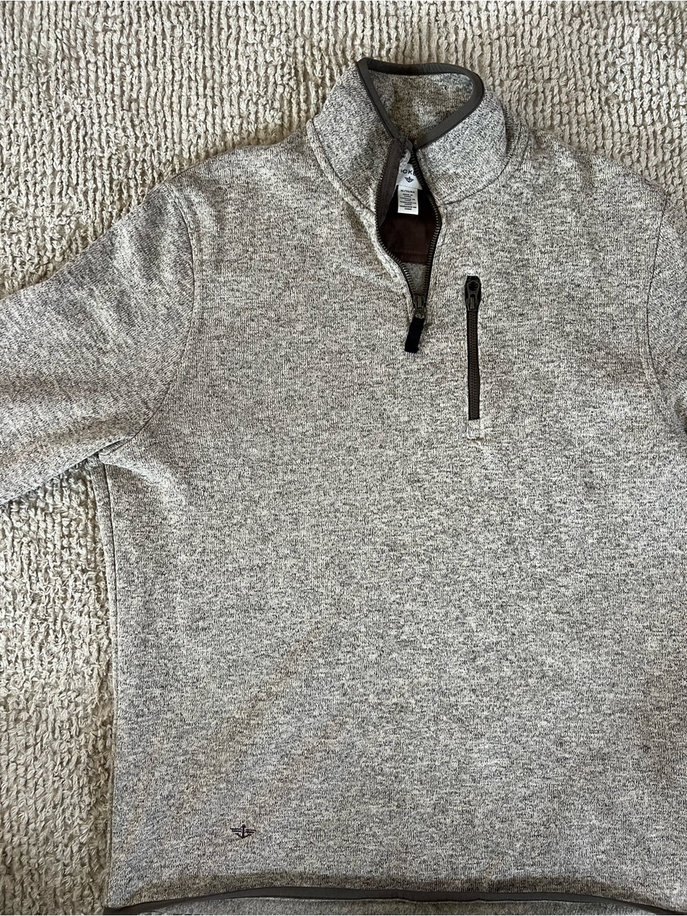 Dockers Men's Heather Gray Half-Zip Pullover Sweater